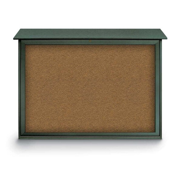 Indoor Enclosed Combo Board, 42"x32", Satin Frame/Black & Cobalt